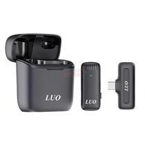 Microfone de Lapela Sem Fio Luo LU-B13 com Conector USB-C - Preto