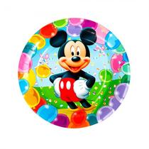 Pratos Descartaveis para Festa Mickey 10 Unidades 18 X 18 CM