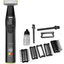 Barbeador Quanta QTCAT60 5 Watts Recarregável - Preto/Verde