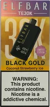 Vape Descartável Elf Bar TE30K Black Gold Limited Edition Coconut Strawberry Ice 30000PUFF