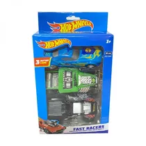 Fun Max Vehiculos Vehiculo Pullback Hot Wheels Fast Racer 3PACK 13CMS Plastico 4+ Años Multicolor