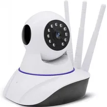 Câmera de Segurança Robo Smart IP Onvif P2P JTZ-160BW-3B 3 Antenas IP / Wifi / Wireless / Visão Noturna / 360º / 720P / App Yoosee - Branco