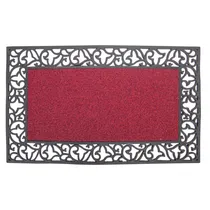 Tapete Capacho para Entrada de Porta Emborrachado Antiderrapante 45X75CM Vermelho