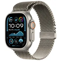 Apple Watch Ultra 2 49MM MX5R3BE/ A com Double Tap Gesture / Sirena de 86DB / Pulseira Milanese Loop / Titanium Case - Natural Titanium