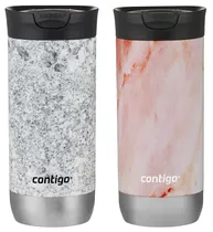 Kit Garrafa Térmica Contigo Snapseal 473ML - Rose/ Speckled Slate