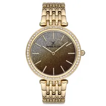 Relógio Analógico Feminino Daniel Klein DK.1.12687-2 Premium Ladies / Pulseira de Aço Inoxidável - Dourado Glitter