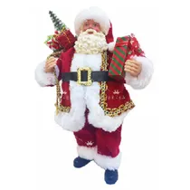Enfeite de Natal Papai Noel L8-171 com Presentes 25CM - Vermelho