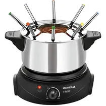 Panela Eletrica de Fondue Mondial Le Gourmet II FD-02 / 1500W / 220-240V ~ 50/ 60 HZ - Preto/ Prata