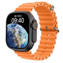 Relogio Smartwatch Inteligente Microwear W68 Ultra / 49MM / Pulseira Laranja - Black