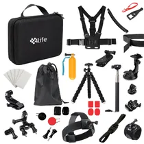 Kit de Acessórios 4LIFE Action Camera 50 Em 1 para Câmera de Ação Gopro FL50 - Preto