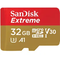 Memória Micro SD Sandisk Extreme 100-60MB/s U3 V30 4K 32 GB (SDSQXAF-032G-GN6AA)