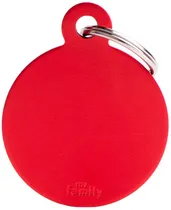 Medalha de Identificação Myfamily Círculo Grande MFB20 - Vermelho