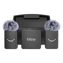 Microfone Lapela Fifine M9 Dual USB-C Sem Fio para Smartphone - Preto