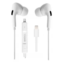 Fone de Ouvido com Fio Yookie EL02 com Microfone / 1.2 Metros / Lightning - Branco