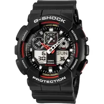 Relógio Casio G-Shock GA-100-1A4NDR Masculino - Preto/Vermelho