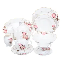 Jogo Completo Porcelana 47PZ - Branco Floral