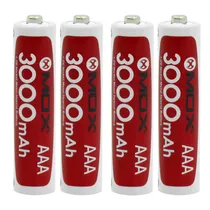 Pilha Recarregavel Mox MOB4AAA30 3000MAH AAA - Kit com 4