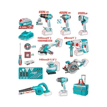 Kit de Herramientas Inalámbricas Total TOSLI250381 20V 220V 9 Piezas