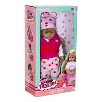 Boneca Bebe Reborn Menina AD2202-6 de Silicone com Acessorios Varios