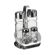 Set de Condimentero Luxor LX-701046 5 Piezas Plata
