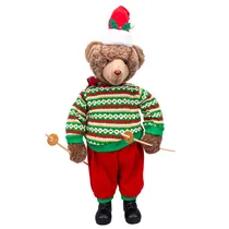 Boneco de Natal Urso com Vestimenta Tradicional 70CM