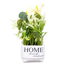 Planta Artificial Cala Zantedeschia com Vaso Creme