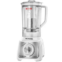 Liquidificador Mondial Turbo Inox L-1200 Wi 1.200 Watts 12 Velocidades + Pulsar 220V ~ 50/60 HZ - Branco/Prata