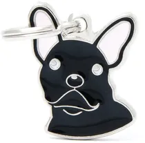 Medalha de Identificação Myfamily Friends Cão Bulldog Francês Preto MF24BLACK