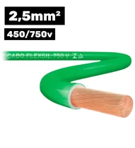 Cabo Flexsil 450/750V 1*2.5MM 100M Verde