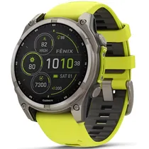 Relógio Smartwatch Garmin Fenix 8 Sapphire Solar - Yellow Titanium (010-02906-20)