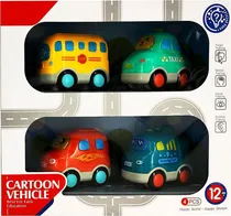 Cartoon Vehicle Huanger - HE0539A (4 Peças)
