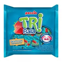 Bala Mastigável Peccin Tribala Framboesa 500G