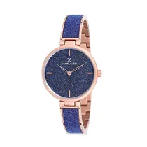 Relógio Analógico Feminino Daniel Klein Premium DK12088-6 - Azul e Rosa Ouro