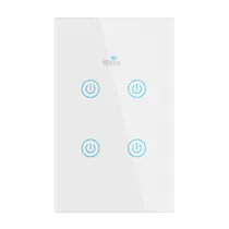 Interruptor Smart de Pared 4LIFE Touch FLBW4 Wi-Fi+RF - Branco