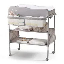 Mesa Trocador de Bebe Babevy N-228 / Organizador Movel para Bebes - Cinza