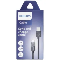 Cable Philips DLC5031AB/70 USB-A | USB-C - Black (1 Metro)