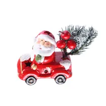 Enfeite Natalino Papai Noel Carrinho 10.2X6.4X11.5CM