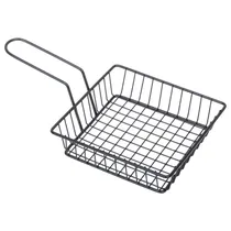 Cesta Metálica Quadrada com Cabo para Servir 14X14CM