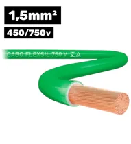 Cabo Flexsil 450/750V 1*1.5MM 100M Verde