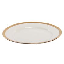 Plato de Porcelana Linea Dorado 9 Pulgada