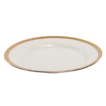 Plato de Porcelana Linea Dorado 9 Pulgada
