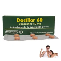 Dactilar 60 Dapoxetina 60MG com 6 Comprimidos. Tratamento para A Ejaculação Precoce.