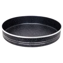 Assadeira Redonda de Granito Preto - 30 CM