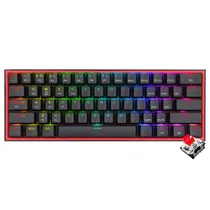 Teclado Gamer Mecanico Redragon K616-RGB Fizz Pro Mini Wireless / RGB / Red / Ingles - Preto