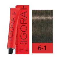 Crema de Coloracion Schwarzkopf Igora Royal 6-1 Rubio Oscuro Ceniza 60GR