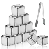 Conjunto de Cubos de Gelo de Aço Inox