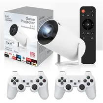 Game Projetor M300 Max Consola Game Retro / Gamepad 2 Em 1 / com 2 Controles / 4K / 3D Games / Wifi / Android 11 - Branco