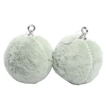 Bola de Natal Verde Pelúcia 10CM com 2 Peças.