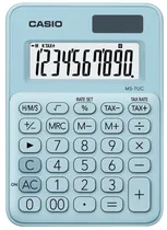 Calculadora Casio MS-7UC-LB (10 Dígitos) - Azul Céu