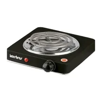 Fogareiro Fogão Eletrico Interbras C20BR / 1 Boca / 1000W / 110V - Preto